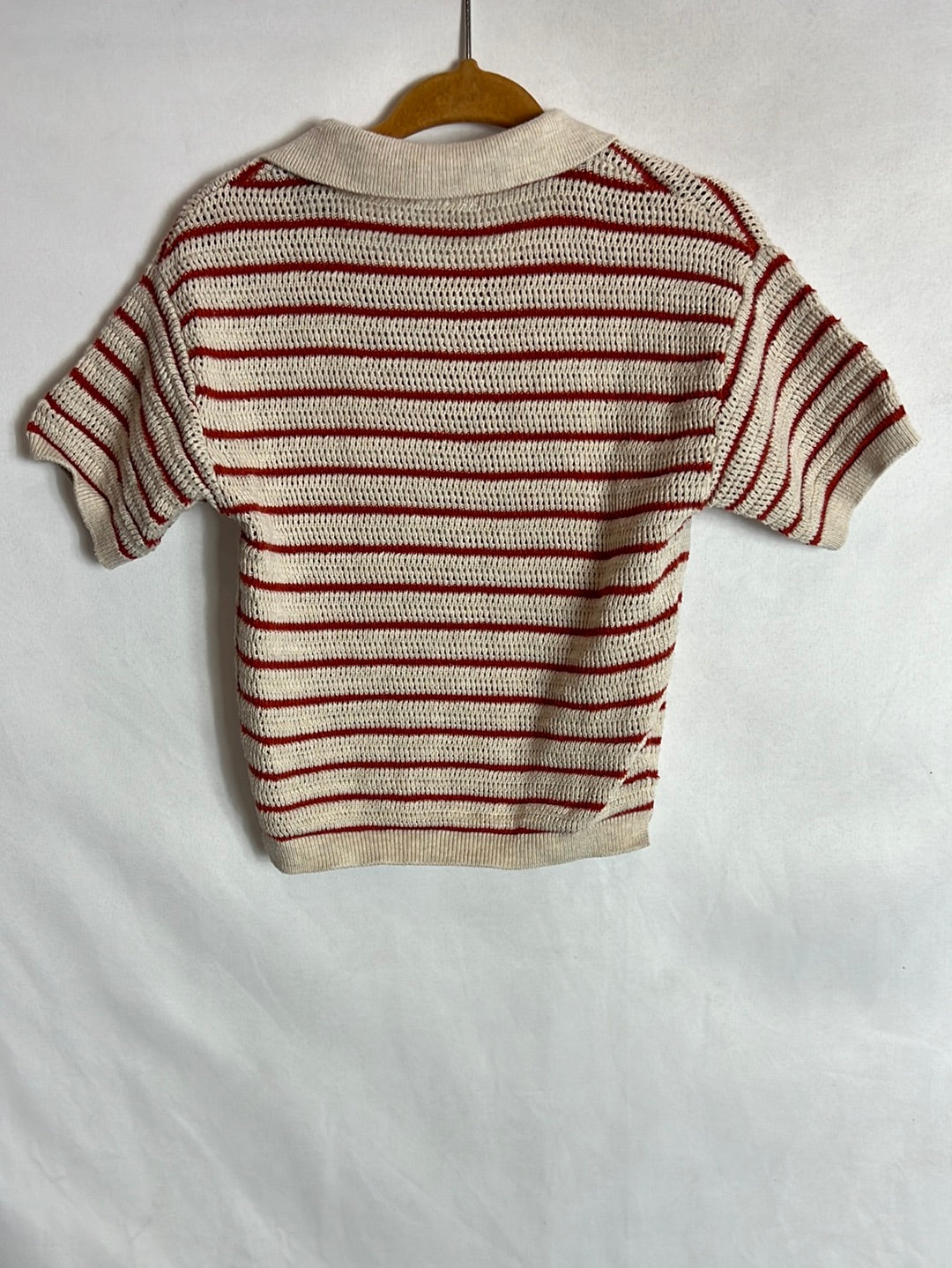 ZARA. Top calado rayas estilo polo. T 9-12 meses