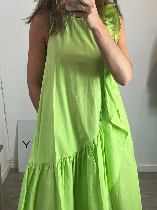 PSOPHÍA. Vestido verde largo  T.xs