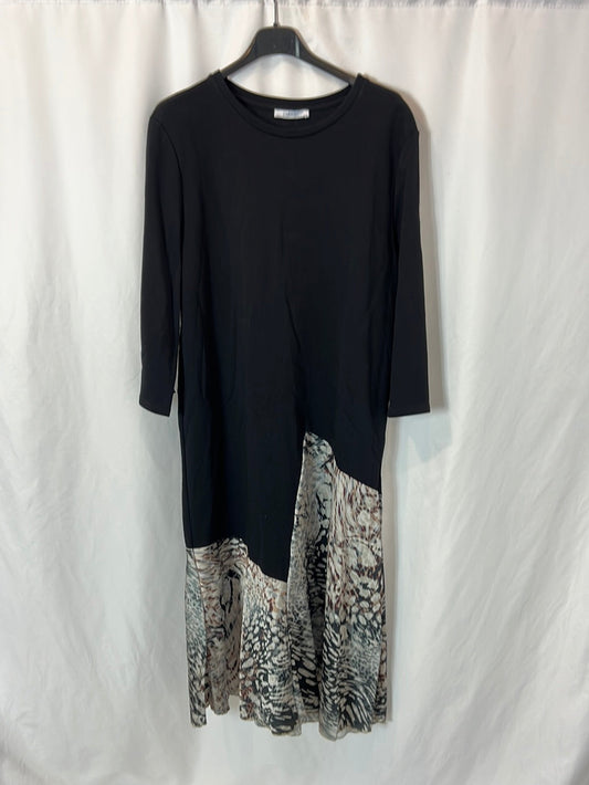 ZARA. Vestido midi doble textura. T XL