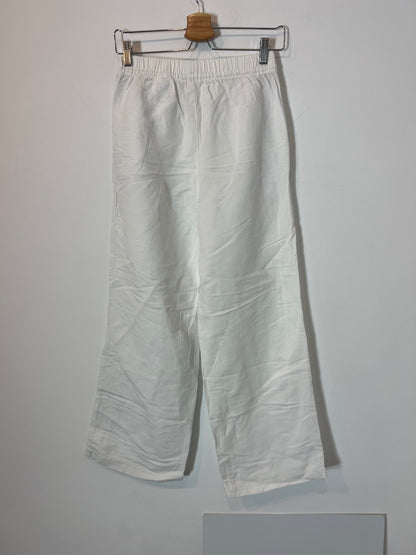 H&M. Pantalón lino blanco  T.s