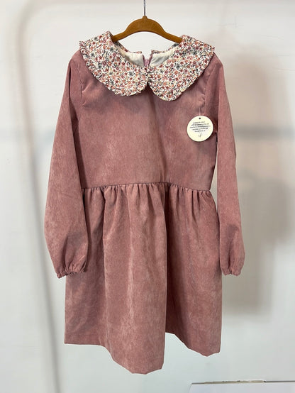 LOLA PALACIOS. Vestido rosa textura niña. T 8 años