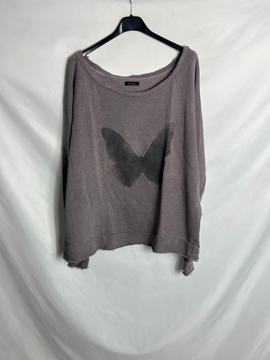 THE HIP TEE. Sudadera morada reversible. T L