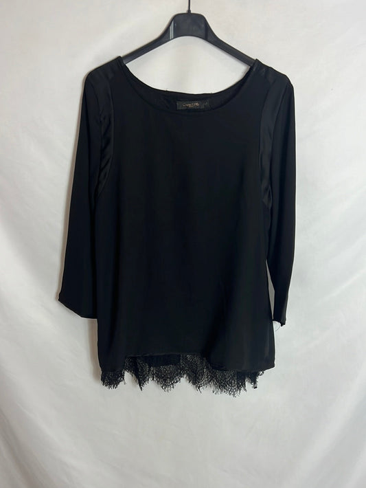 GRACE&MILA. Blusa negra encaje. TM