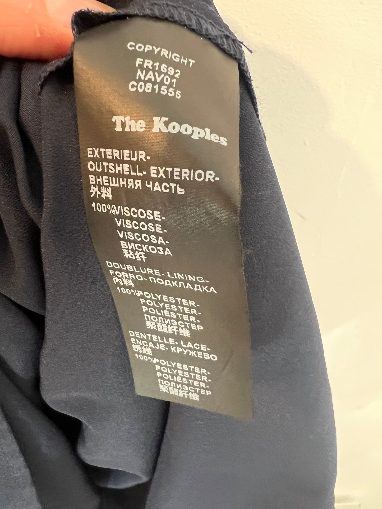 THE KOOPLES. Vestido corto azul detalles croché. T 1 (S)