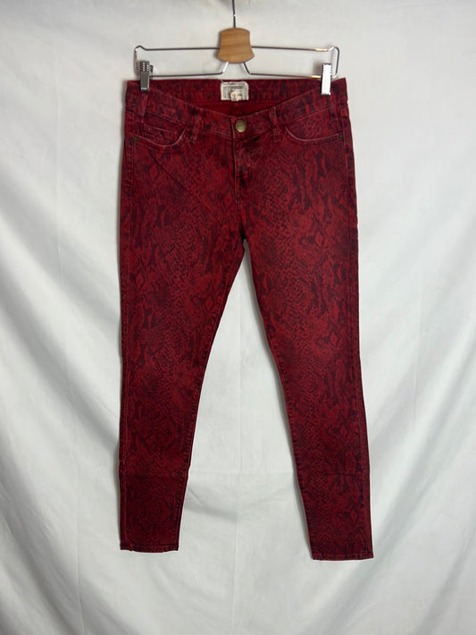 CURRENT ELLIOT. Denim rojo snake print. T 38