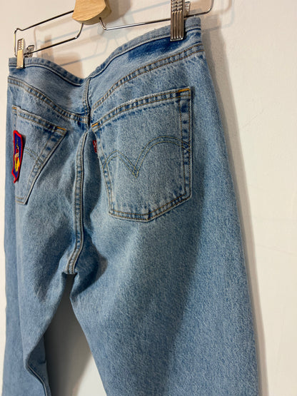 LEVI'S. Pantalón ancho denim rotos T.42