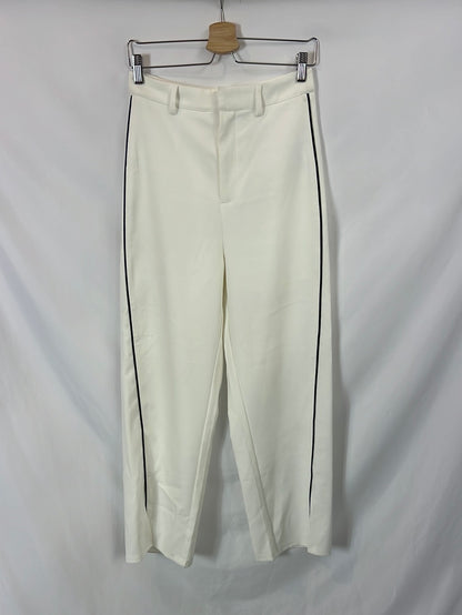 SHEIN. Pantalón blanco rayas lateral T.m