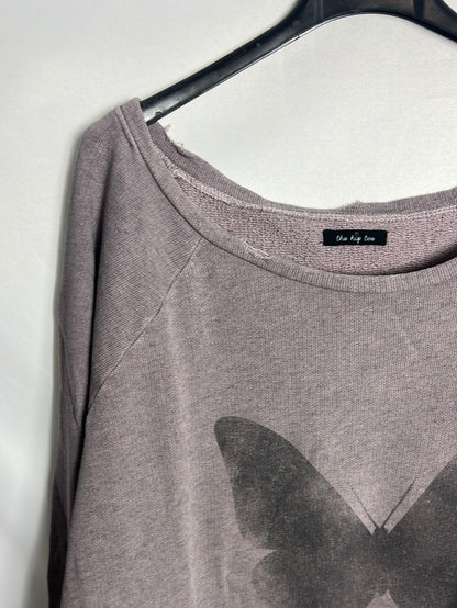 THE HIP TEE. Sudadera morada reversible. T L