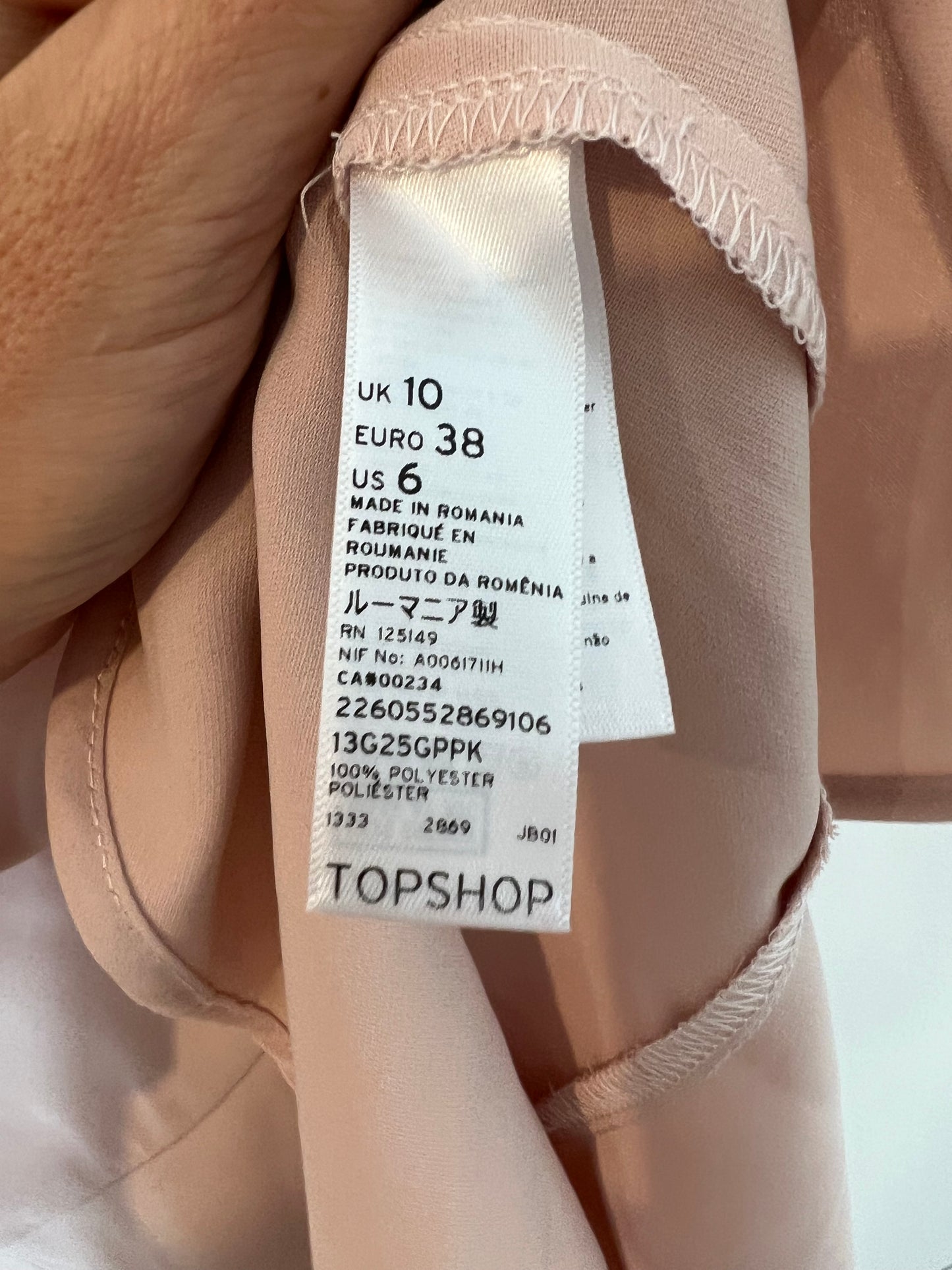 TOPSHOP. Blusa bicolor fluida. T 38