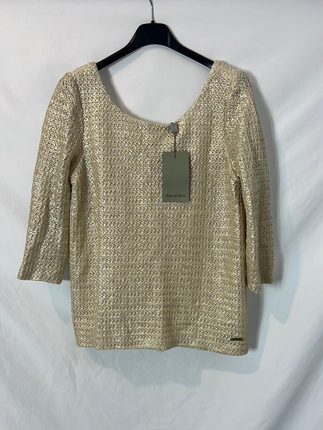 PEDRO DE HIERRO. Top beige tweed T.l