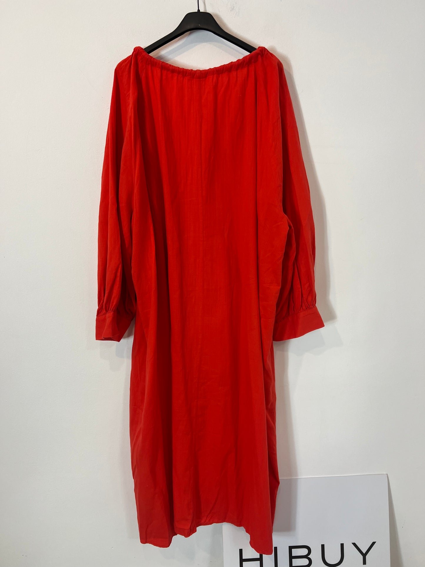 H&M. Vestido largo rojo detalle cuerda cuello  T.xxl