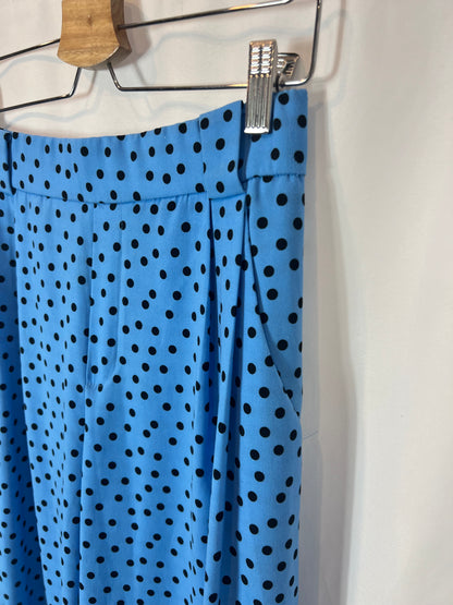 ZARA. Pantalón culotte azul fluido. TS