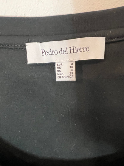 PEDRO DEL HIERRO. Vestido negro detalle cruzado  T.m