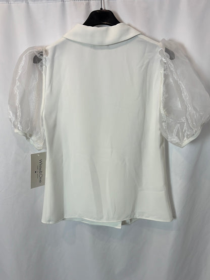 WHITE&ONE Blusa blanca mangas T.l