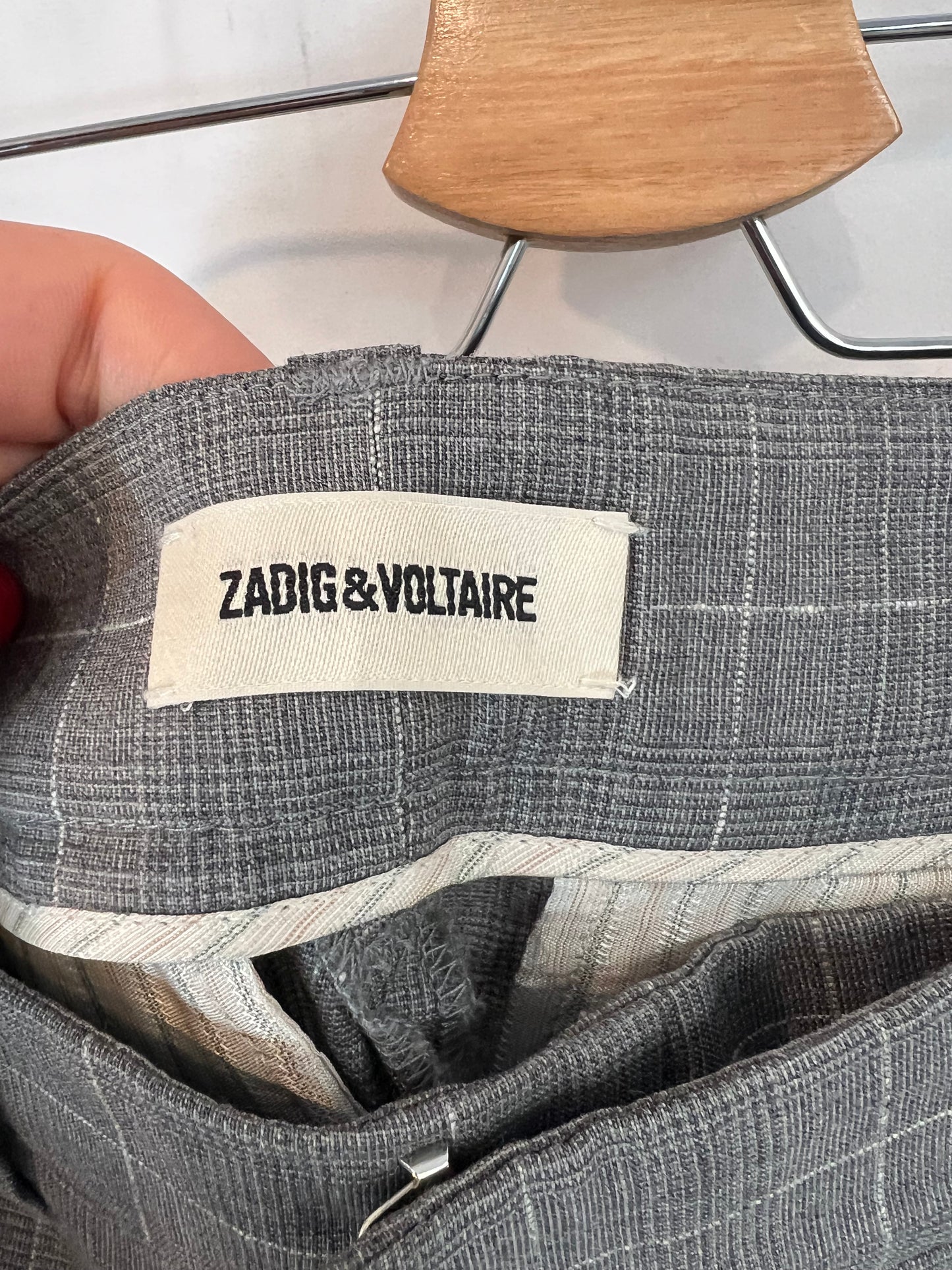 ZADIG&VOLTAIRE. Traje de chaqueta gris cuadros. T 36