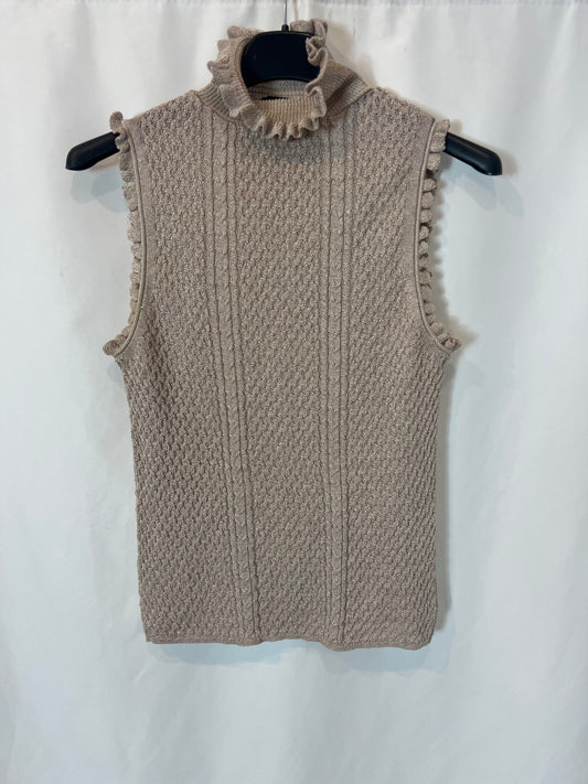 ZARA. Top beige encaje T.s