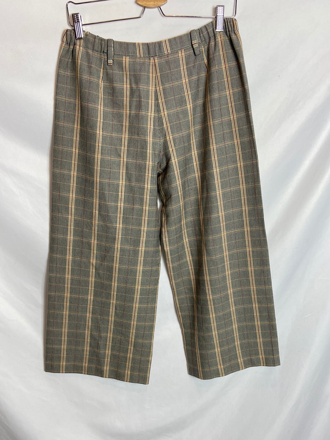 MAJE. Pantalón culotte cuadros T.38