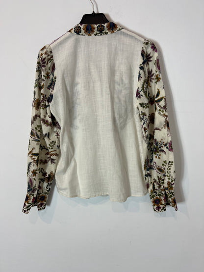 SEZANE. Blusa flores burdeos T.34