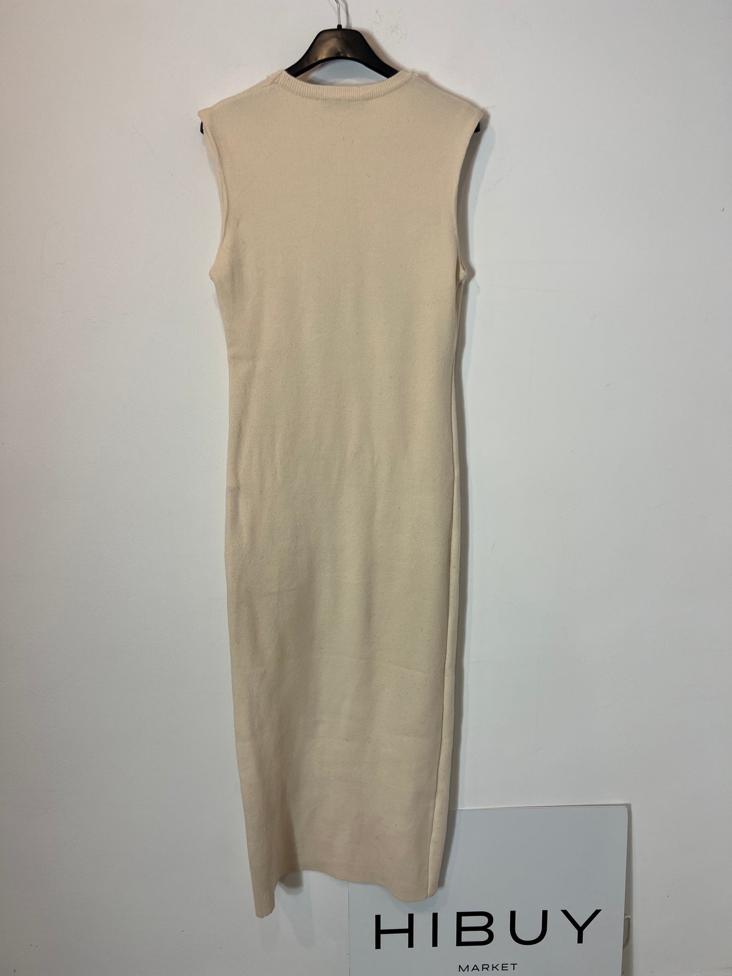 ZARA. Vestido largo punto beige  T.m