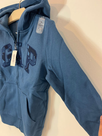 GAP. Sudadera azul cremallera. T 6-7 años