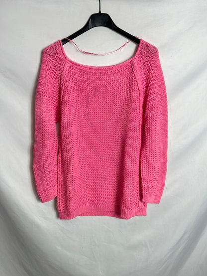 ZARA. Jersey punto rosa. T L (S)