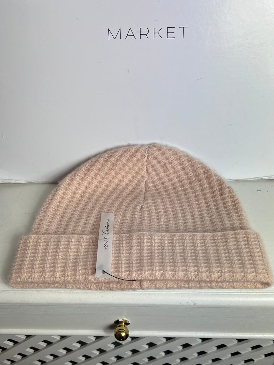 ZARA. Gorro rosa claro cashmere. T M