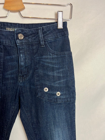 ZADIG&VOLTAIRE . Denim pitillo  tachuelas. T 34(Tara)