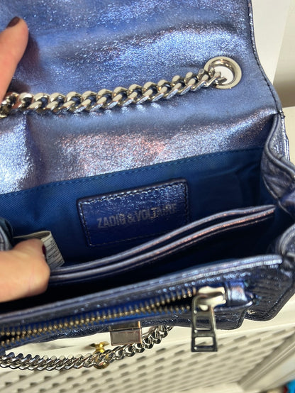 ZADIG&VOLTAIRE . Bolos mini azul metalizado (Tara)