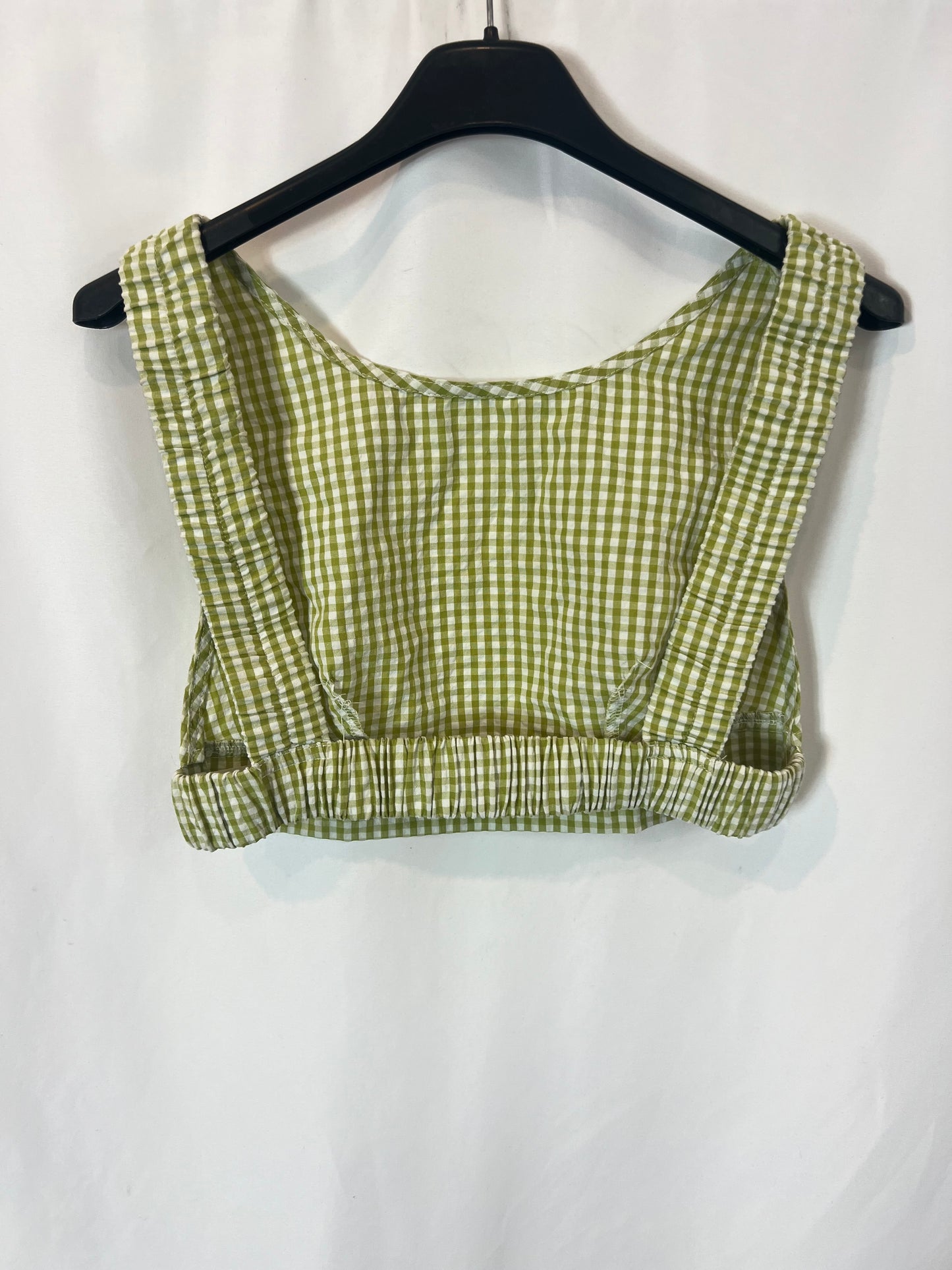 SHEIN. Crop top cuadros vichy verdes. T S