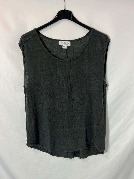 VELVET. Camiseta gris lino. T S