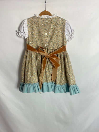 BELCOQUET. Vestido flores detalle cuello. T.4 años