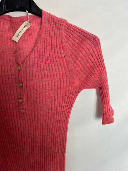 ISABEL MARANT. Top canale rosa jaspeado. T 40(S)