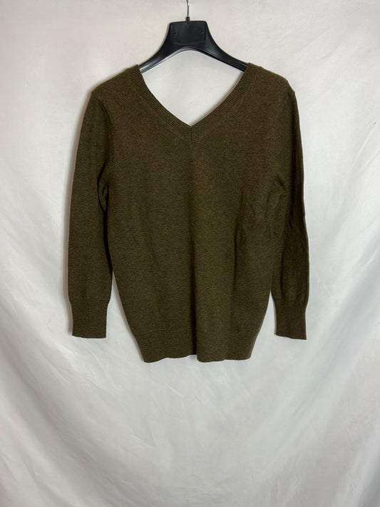 ISABEL MARANT. Jersey verde fino jaspeado. T 36