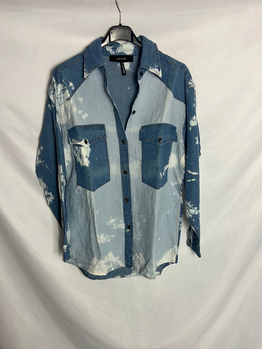 ISABEL MARANT . Camisa denim efecto tie dye. T 40