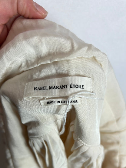 ISABEL MARANT ÉTOILE. Vestido beige fluido escote T 36