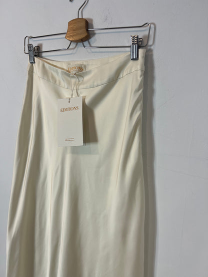 SEZANE (EDITIONS). Falda beige crudo satinada T.36