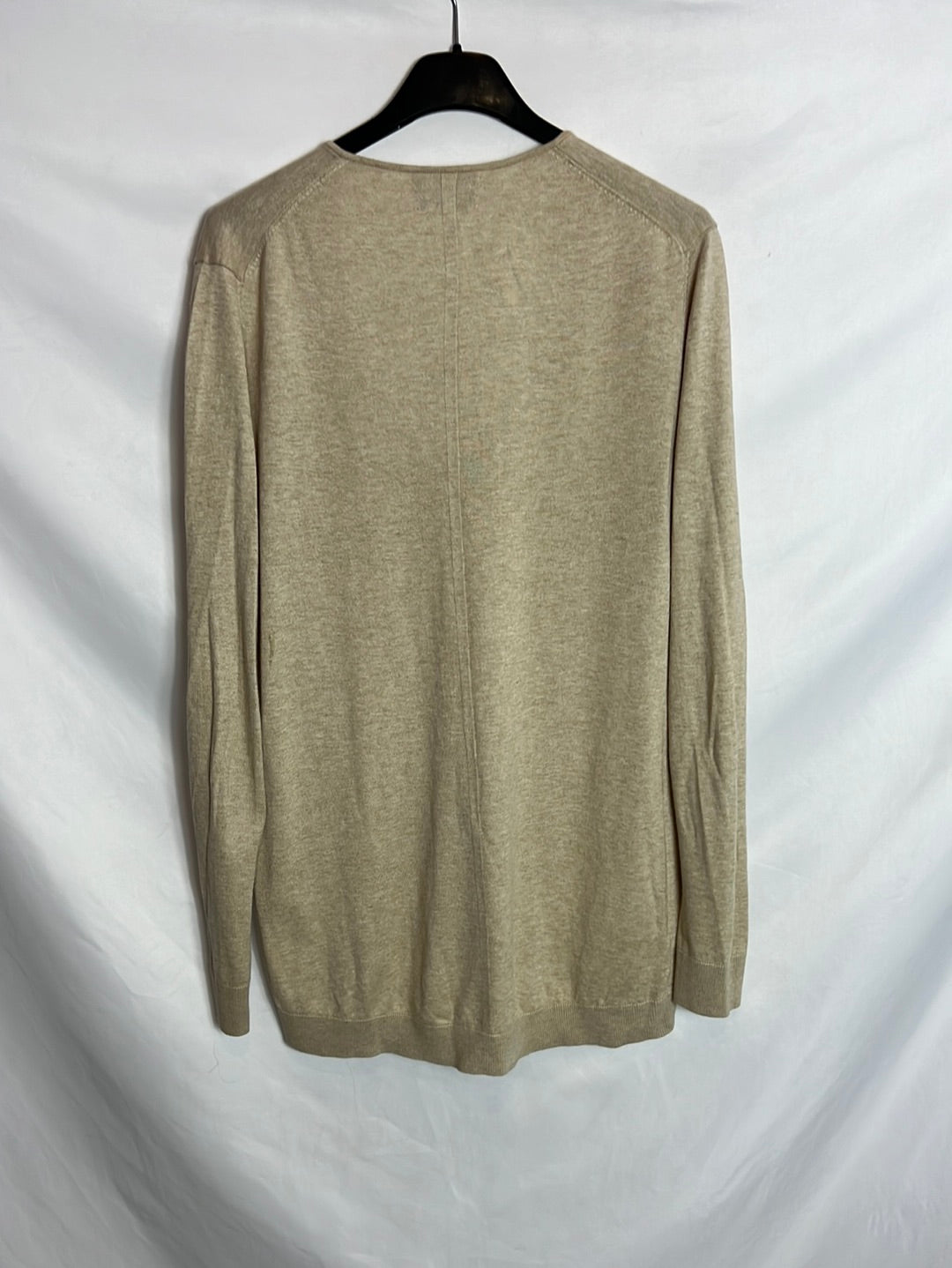 MASSIMO DUTTI. Jersey fino cashmere beige. T S/M