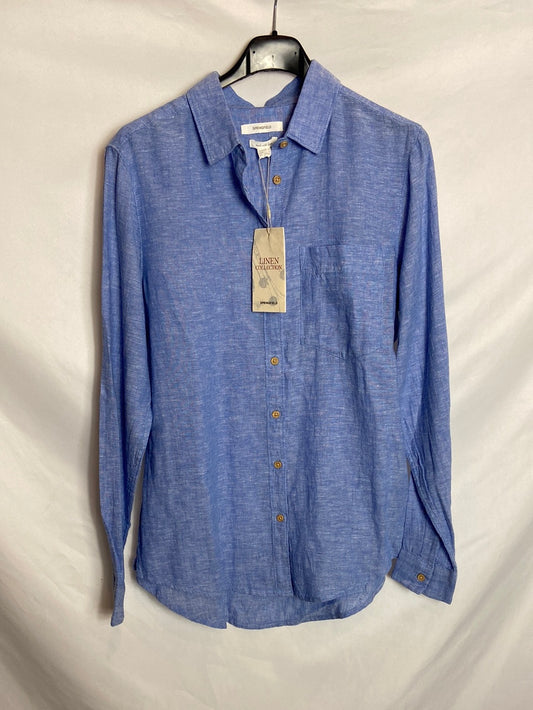 SPRINGFIELD. Camisa azul lino T.36