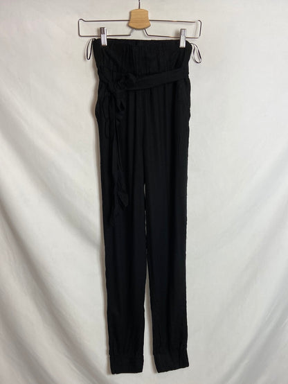 ZARA. Pantalón fluido negro T.M