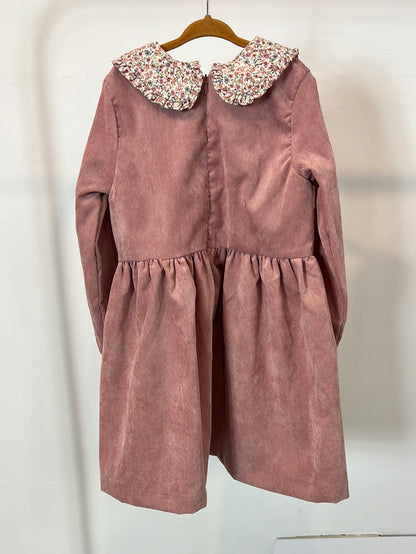 LOLA PALACIOS. Vestido rosa textura niña. T 8 años