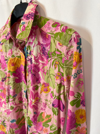 ETRO. Camisa flores rosas T.40(xs)