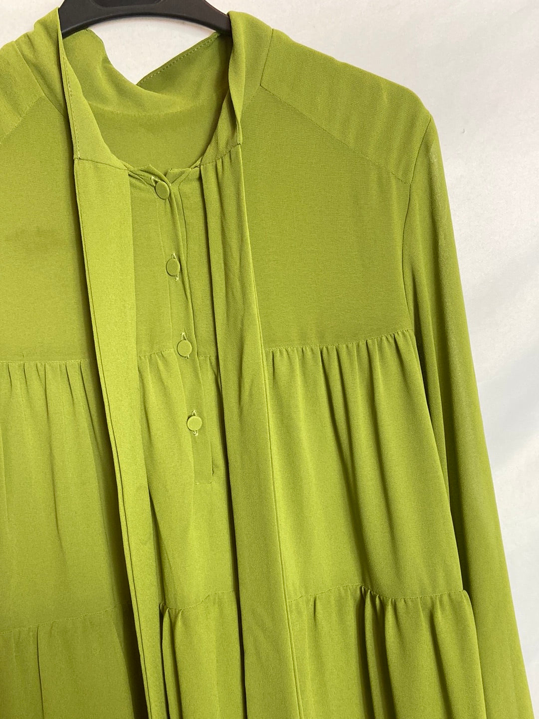 BIMANI. Vestido verde vuelo. T S