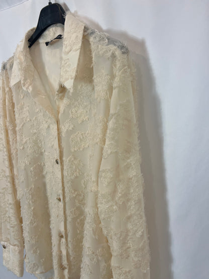 ZARA. Blusas beige texturas. T L