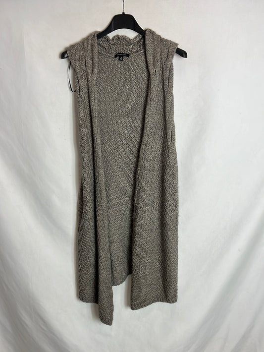 MASSIMO DUTTI. Chaleco lana gris jaspeado. T M