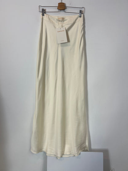 SEZANE (EDITIONS). Falda beige crudo satinada T.36