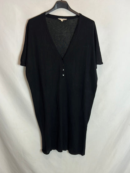 BA&SH. Vestido negro seda y cashmere . T 2(M)