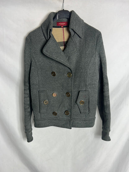 BURBERRY. Chaqueta gris doble botonadura . T 40 (Tara)