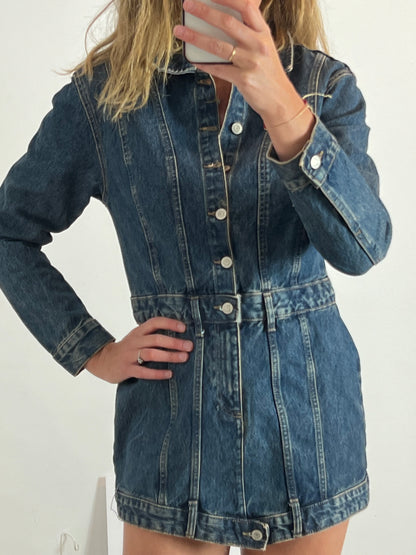 ZARA. Vestido corto denim T.m