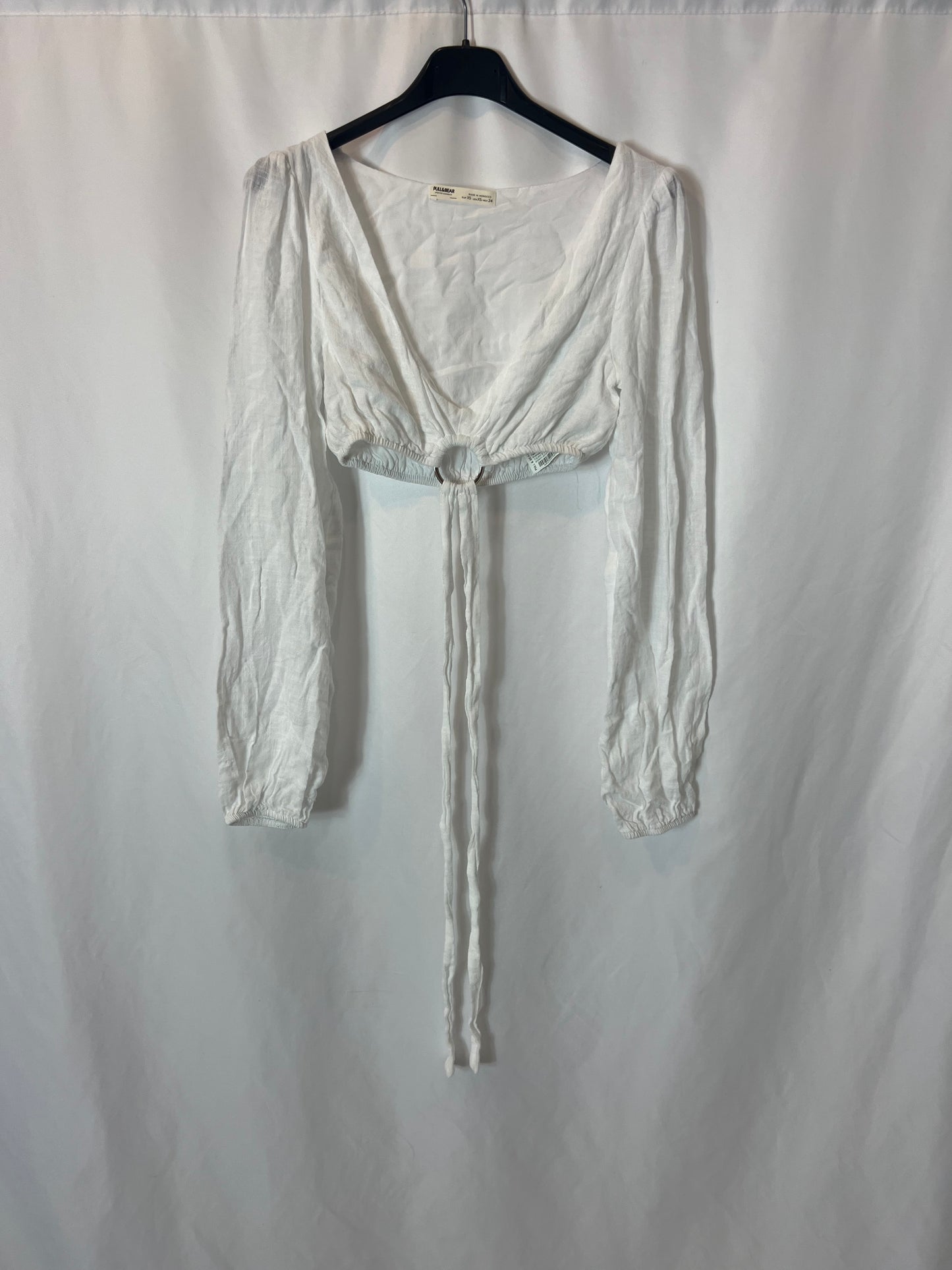 PULL&BEAR. Top  blanco argolla T.xs