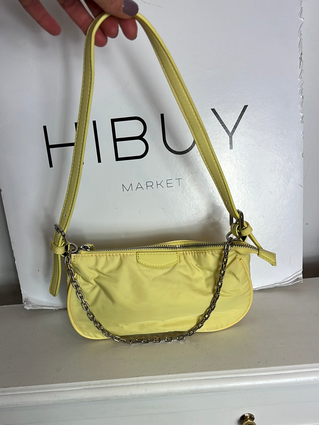 MANGO. Bolso amarillo lona